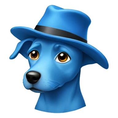 blue dog with hat sticker