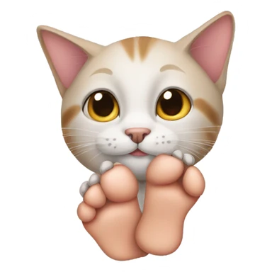 Cat with big toes  sticker