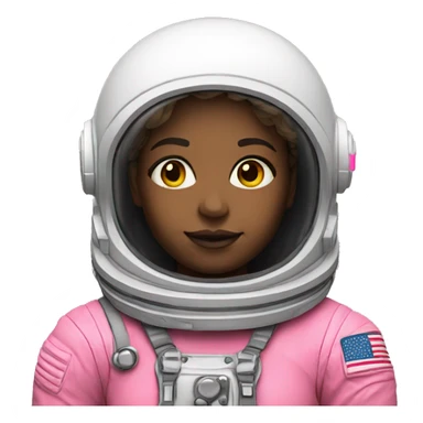 an astronaut neon pink white female sticker