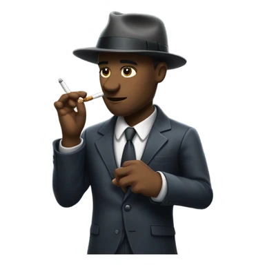 Gangster smoking cigarette sticker