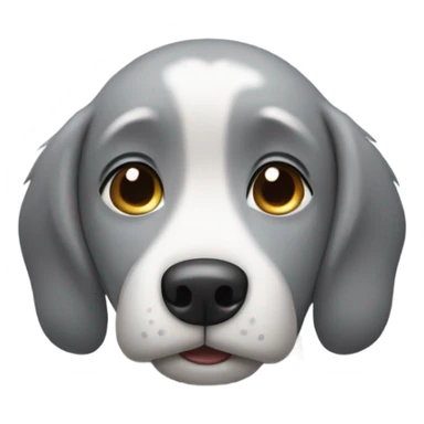 Grey dog being patted  sticker