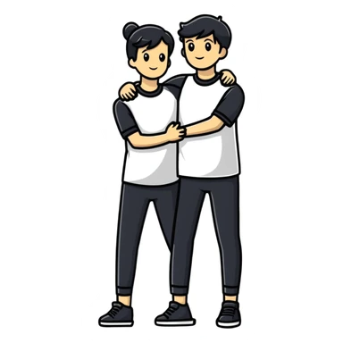 Proud parents with their arms around each other sticker