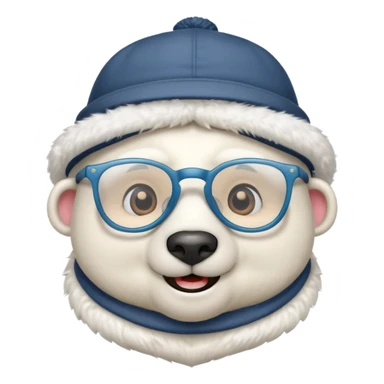  polar bear wearing glasses and a hat sticker