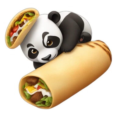 a panda and a burrito sticker