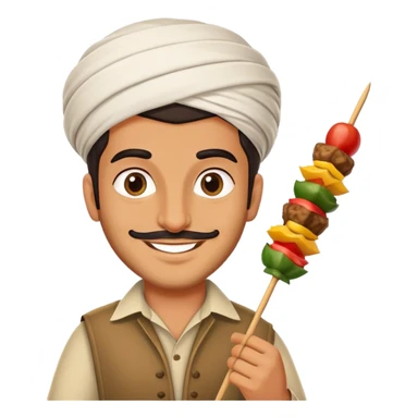 Persian man with kabob sticker