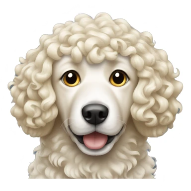 Curly blonde and white dog sticker