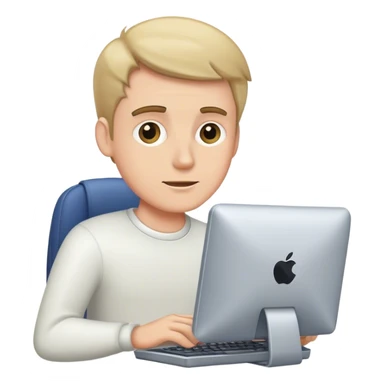 White guy using a computer  sticker