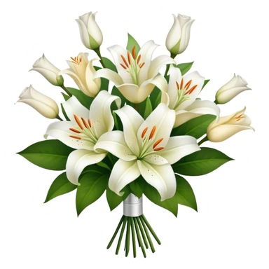 bouquet of lillie flowers and white roses sticker