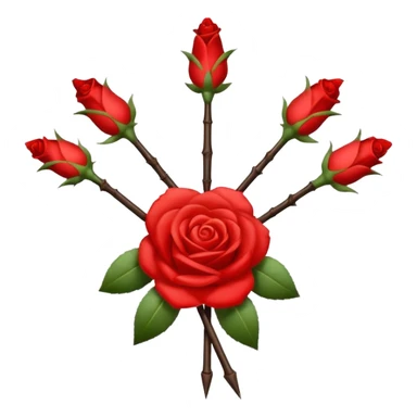 Hazme un emoji con el logo de la falange española con las 5 flechas y las 5 rosas sticker