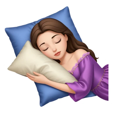 sleeping beauty brunette white girl with a silk pillow sticker