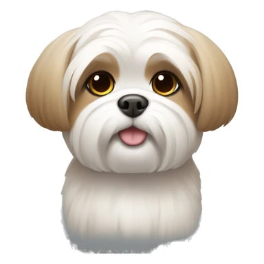 cute shi tzu, white face, light brown around the eyes sticker