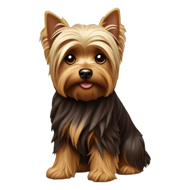 Yorkshire Terrier with whole dark chocolate wool sticker