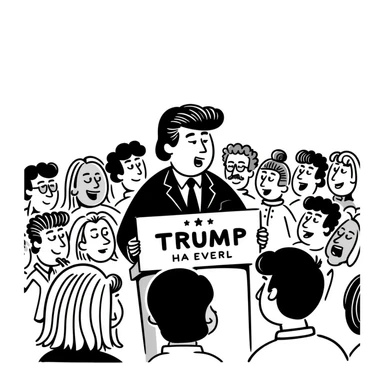 Donald Trump speaking at a rally sticker