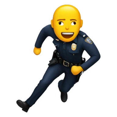 Guy running from police officer sticker