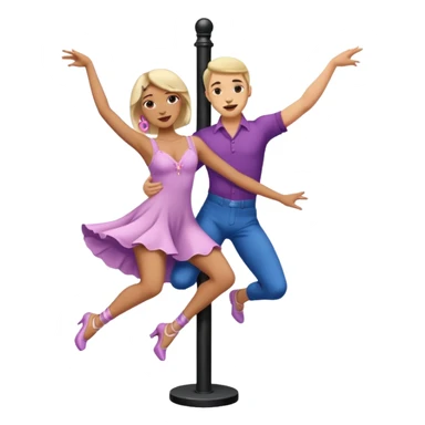 trans person with a female body but a male face dancing on a pole sticker