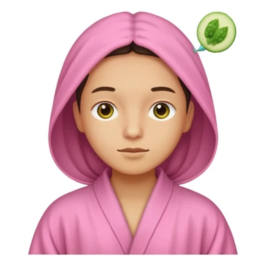 🧖‍♀️this with cucumber eyeys at a spa and a pink robe sticker