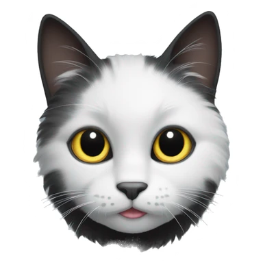 fluffy black cat with white spot on nose sticker