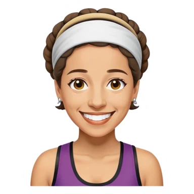 Hannah Arendt with a sporty headband and a big smile  sticker