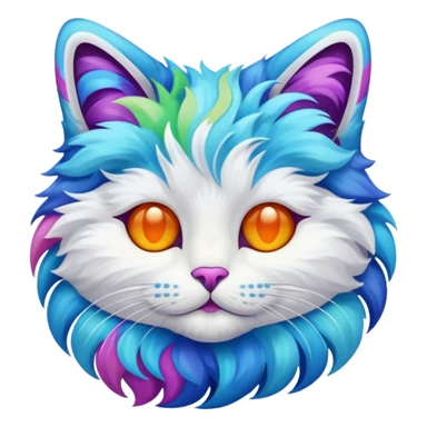 chat blanc psychedelique sticker