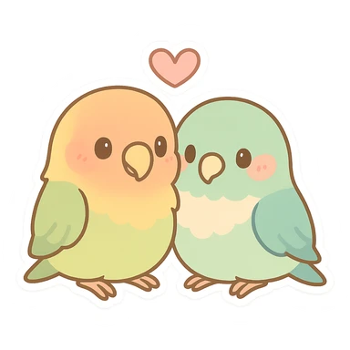 cute lovebirds pastel  sticker