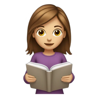 brown-medium-hair-girl-reading-a-book sticker