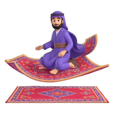 personnage arabe sur un tapis volant sticker