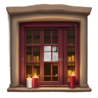 Books and candles entering for a window burgundy sticker