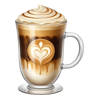 Latte with espresso marbled in glass cup sticker