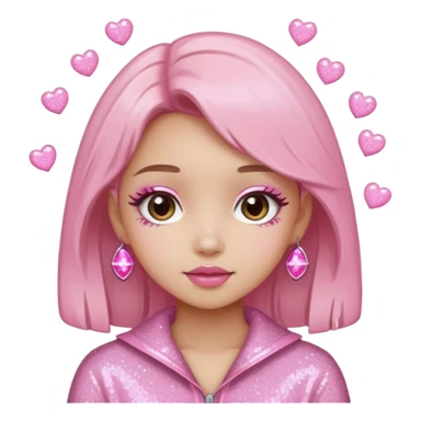 douyin pink glittery girl sticker