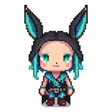 Character with long pointy ears sticker