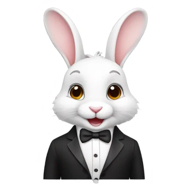 Happy Rabbit with tuxedo  sticker