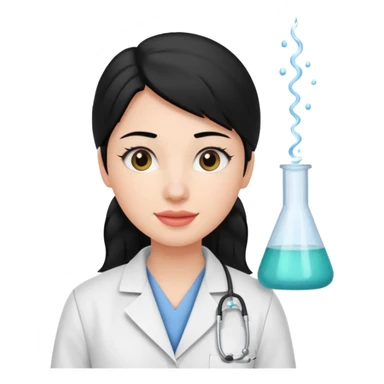 estudiante mujer de odontología con el cabello negro recogido sticker