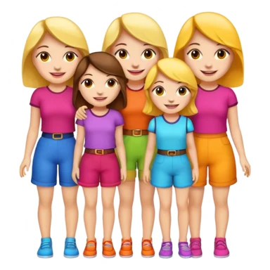 Group of 5 girls emoji sticker