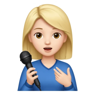 GIRL SINGING A SONG, HOLDING THE MIKE IN HAND sticker