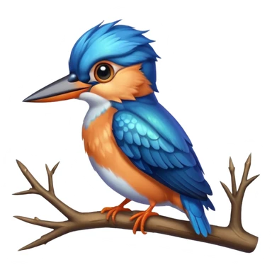 cute kingfisher bird with big eyes sticker