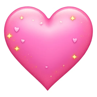 Pink heart with mini hearts around it and light pink and yellow sparkles sticker