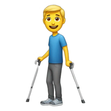 man on crutches sticker