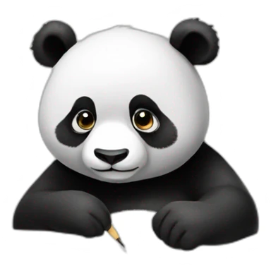 A panda is writing sticker