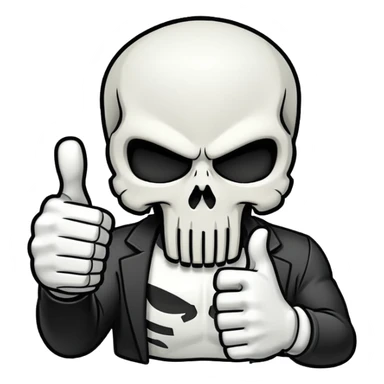 Punisher skull thumbs up sticker