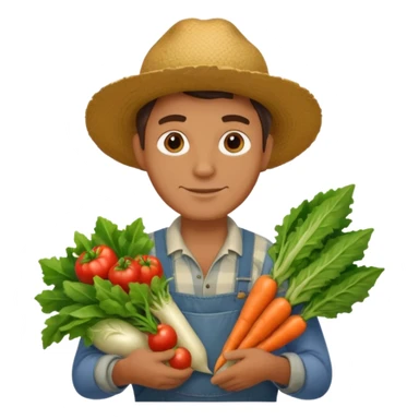 farmer man holding vegetables sticker