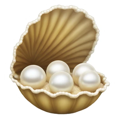 Clamshell with pearl inside sticker