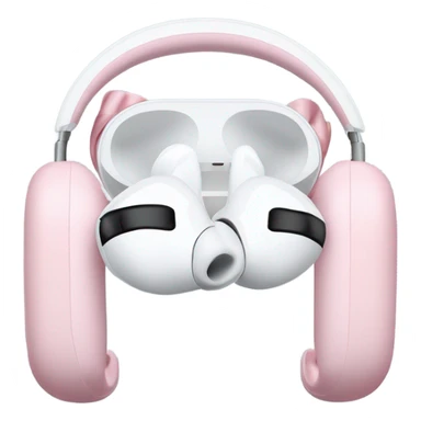 AirPods Pro, Two light pink bows were tied on either side of the headset sticker