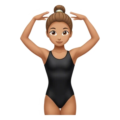 Gymnast girl in black leotards  sticker