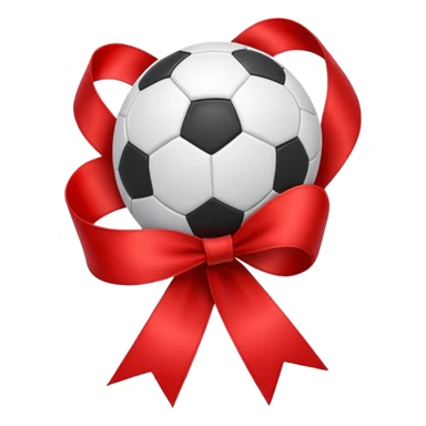 ribbon with small football particle floating sticker