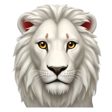 Lion blanc sauvage avec des yeux rouge sticker