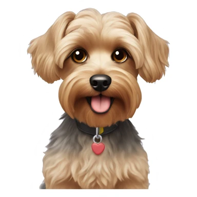 Yorkie poodle mixed dog sticker