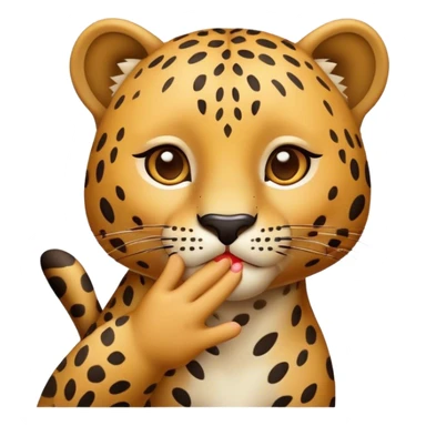 Leopard blowing kiss sticker