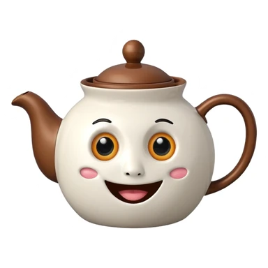 a teapot with eyes and mouth sticker