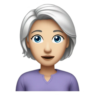 Mother worried blue-eyes grey-short-hair middled-aged White techy sticker