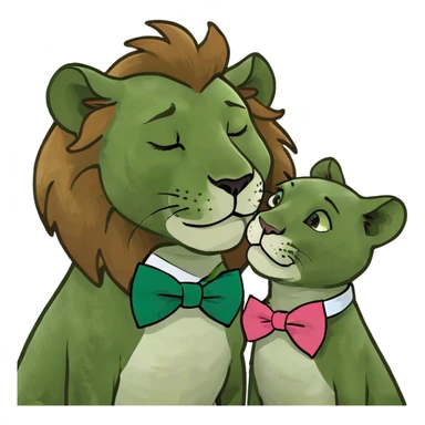 Lion giving a kiss sticker